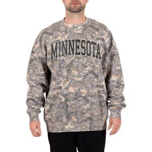 State of Mine Men's Destination Fleece Crewneck Sweatshirt Minnesota Camo Small